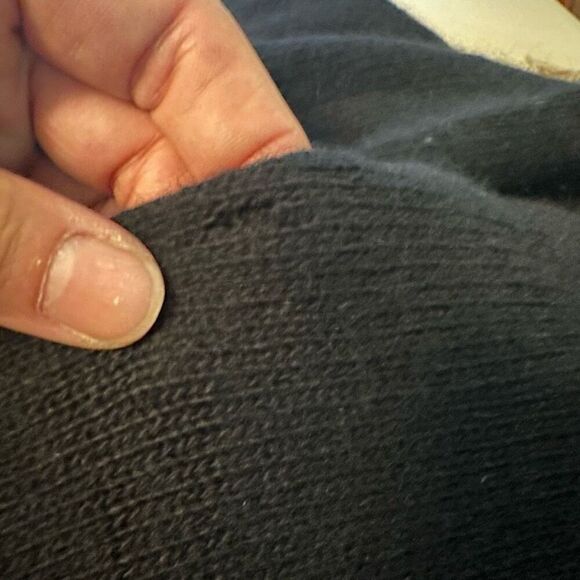 Vtg Semplice Lambs Wool Angora Rabbit Hair Black Sequin Deep V Back Sweater L - Picture 7 of 13